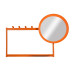 Вешалка настенная с зеркалом Entry Kit3 755*1100 OrangeBrown 8023