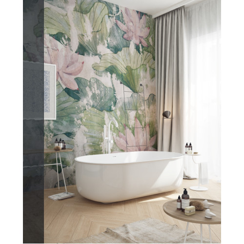 Дизайнерские обои "Лотосы" / wallpaper bathroom