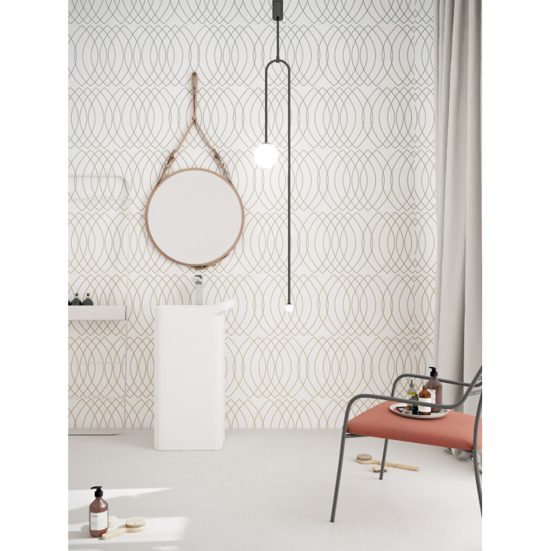 Дизайнерські шпалери "Кільця" / wallpaper bathroom