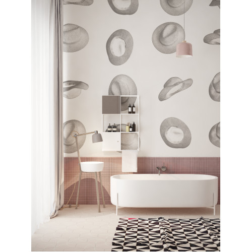 Дизайнерские обои "Фетровые шляпы" / wallpaper bathroom