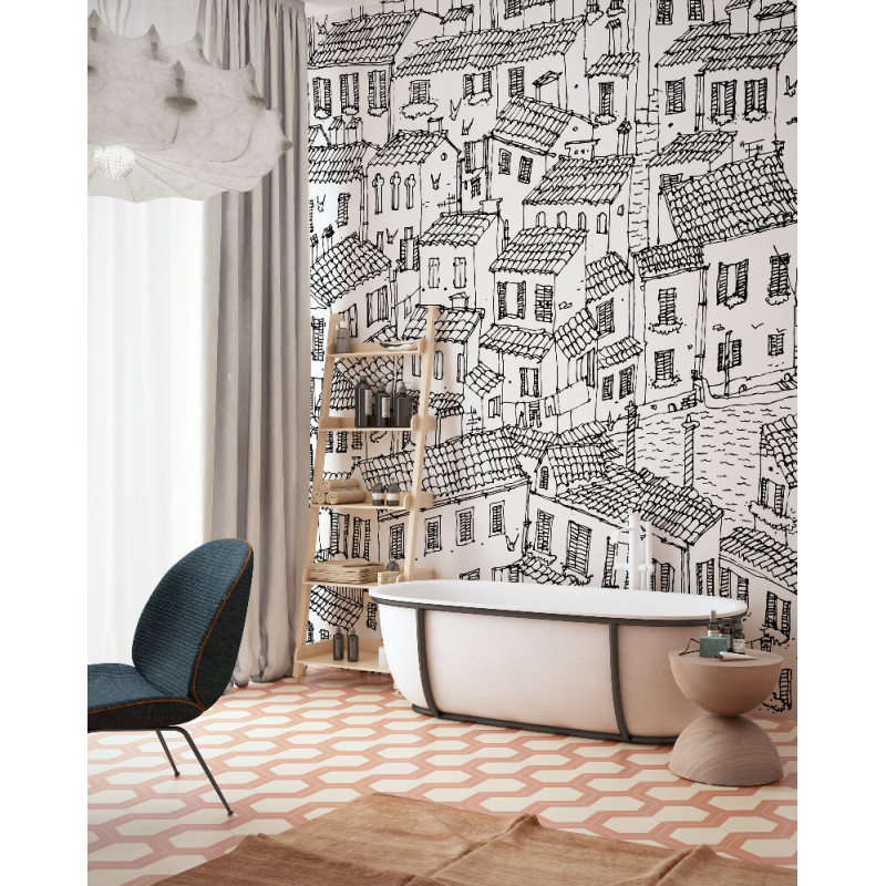 Дизайнерские обои "Крыши" / wallpaper bathroom