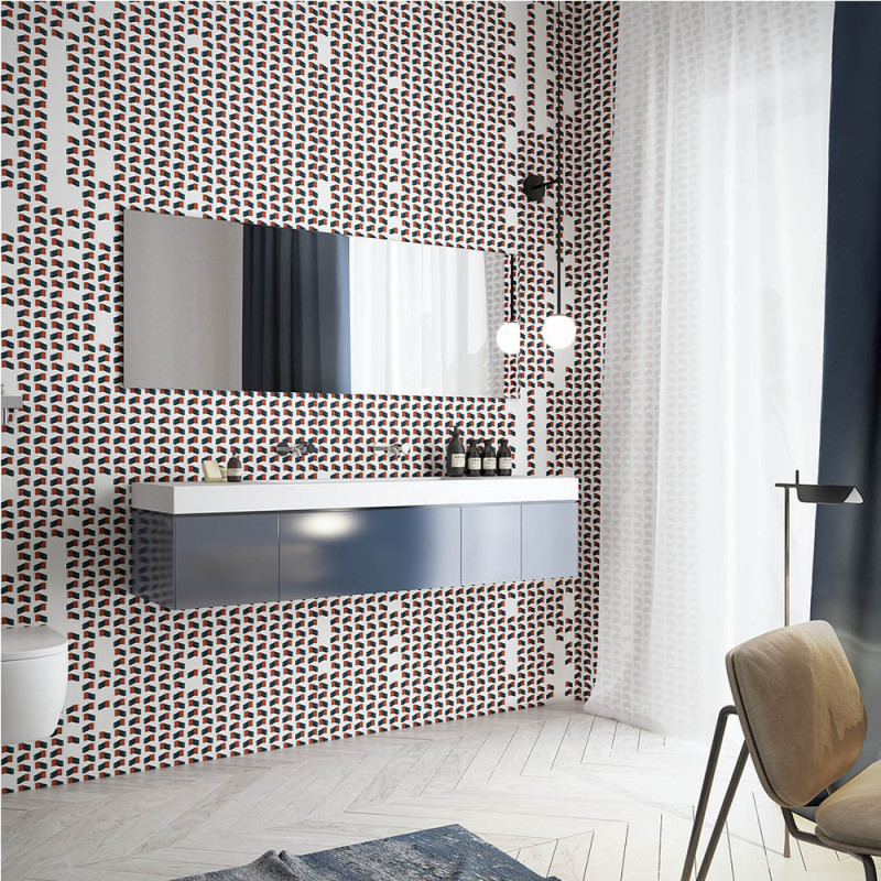 Дизайнерские обои "Геометрия" / wallpaper bathroom