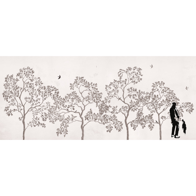 Дизайнерские обои Graffiti Chinoiserie Sepia by Yevhenii Litvinenko