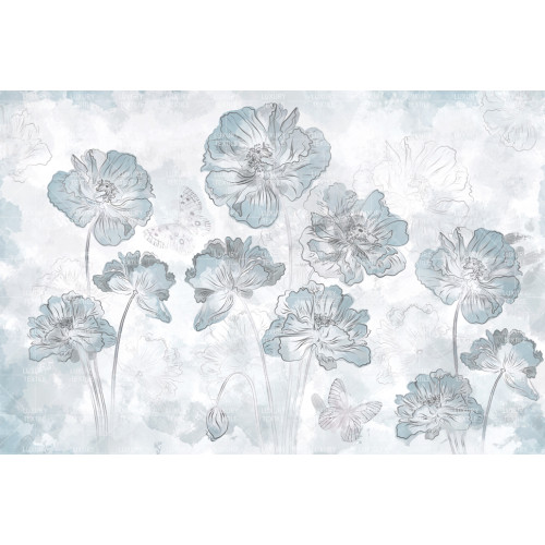 Бесшовные фотообои Navy poppies