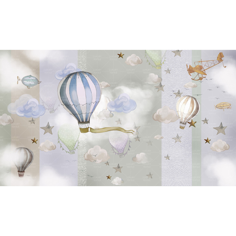Безшовні дитячі фотошпалери Аir balloon