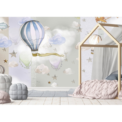 Бесшовные детские фотообои Аir balloon