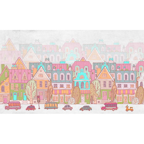Бесшовные детские фотообои My little town