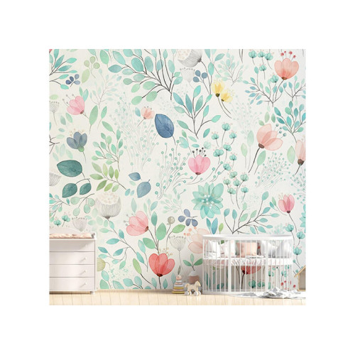Бесшовные детские фотообои Flowers watercolor