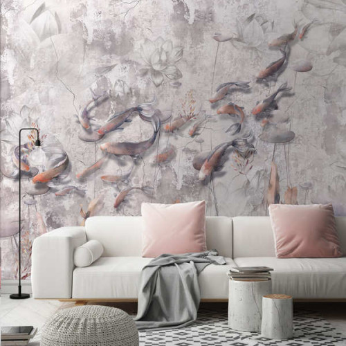 Бесшовные обои "Koi pink"