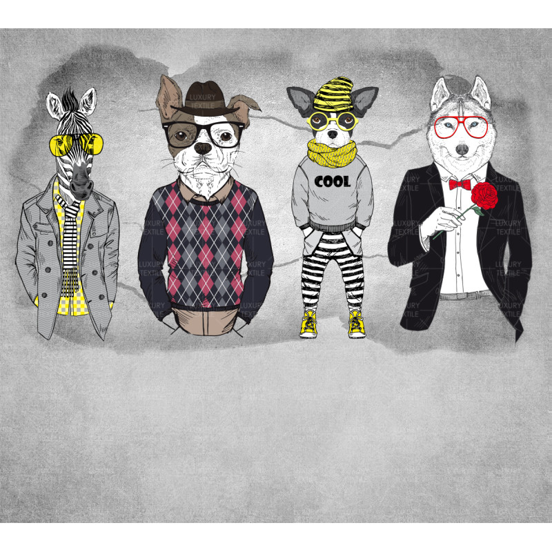 Безшовні дитячі фотошпалери Stylish animals